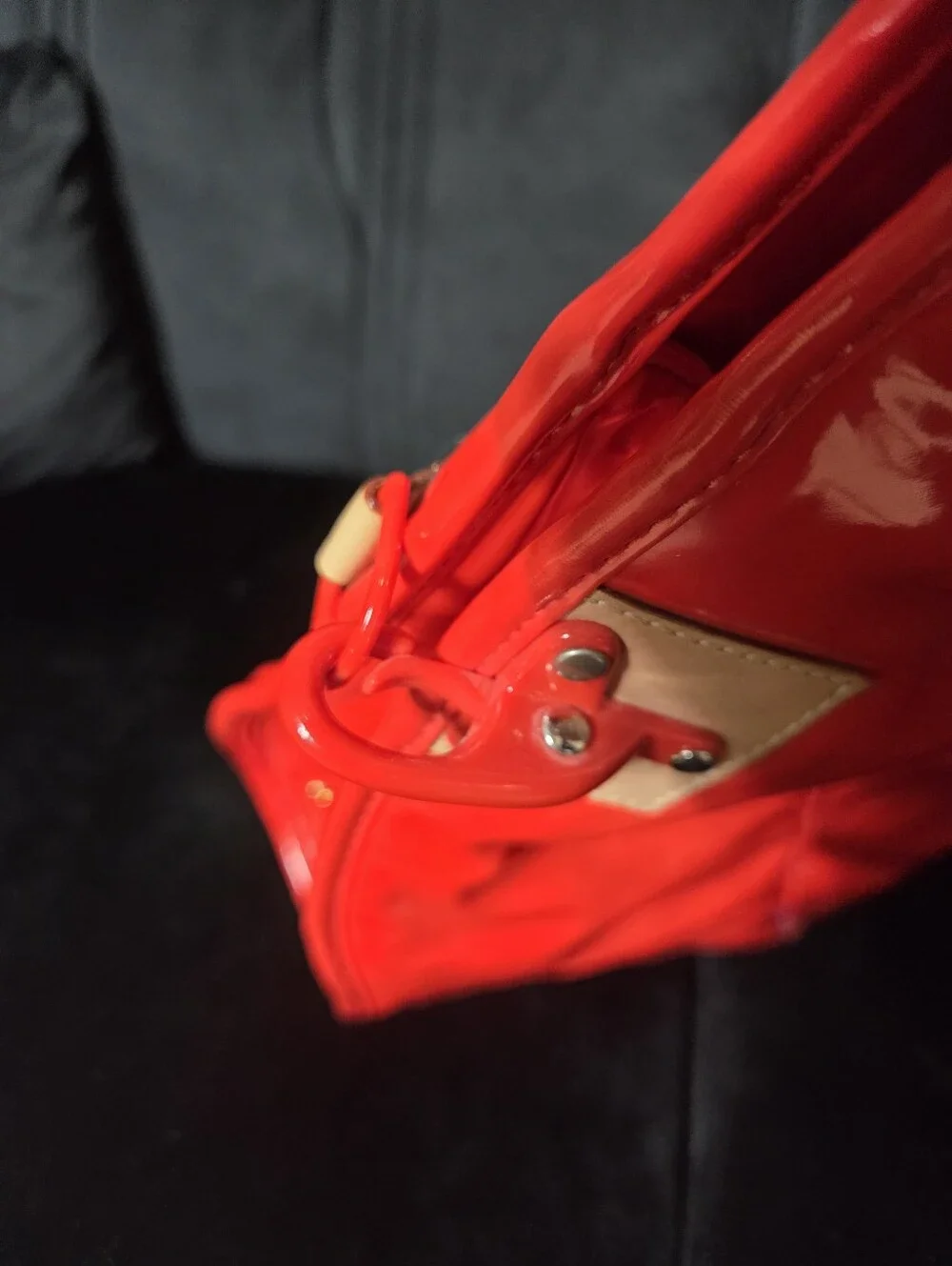 Kate Spade Red Patet Leather Hobo Bag